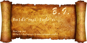 Belényi Iván névjegykártya