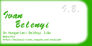 ivan belenyi business card